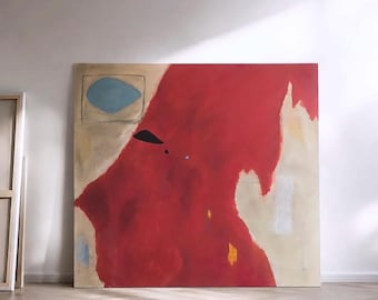 Extra large original abstract painting on canvas,Minimalist Painting,Beige Wall Art,Red Painting,Contemporary Art,Textured canvas painting