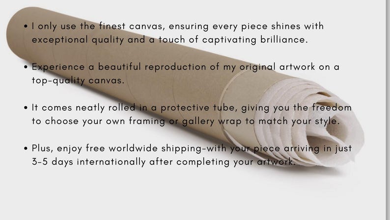 May include: A rolled canvas print, ready to be framed. The canvas is neatly rolled in a protective tube, ensuring it arrives in perfect condition.  Enjoy free worldwide shipping with delivery in 3-5 days.