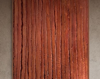 Pintura abstracta extragrande, pintura texturizada marrón, pintura abstracta, pintura marrón, arte mural Wabi Sabi, arte minimalista, arte contemporáneo