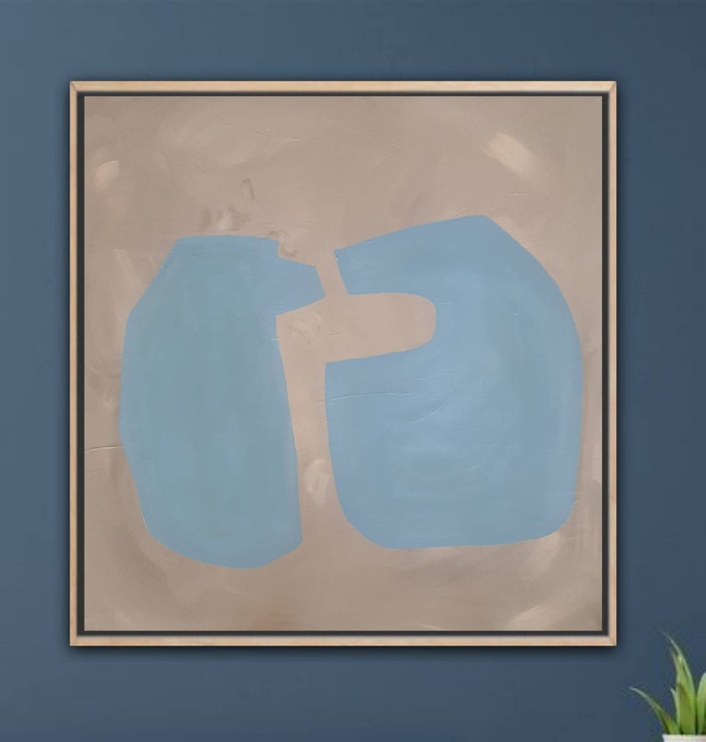 Neutral Abstract Beige Painting Loft Artwork Minimalist Art Original