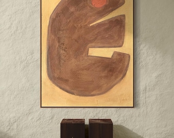 Extra Large Abstract Painting Minimalist Painting Brown Abstract Painting Mid Century Modern Art Burnt Orange Painting Original Textured Art