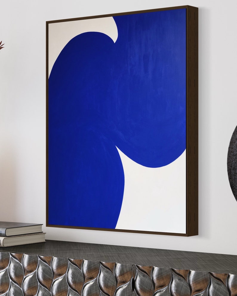 Extra Large Wall Art Abstract,blue Abstract Art,indigo Painting,navy