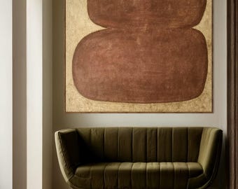Large Brown Abstract Painting Beige Painting Texture Painting Brown Minimalist Painting Minimalist Art  Abstract Canvas Terracotta Wall Art