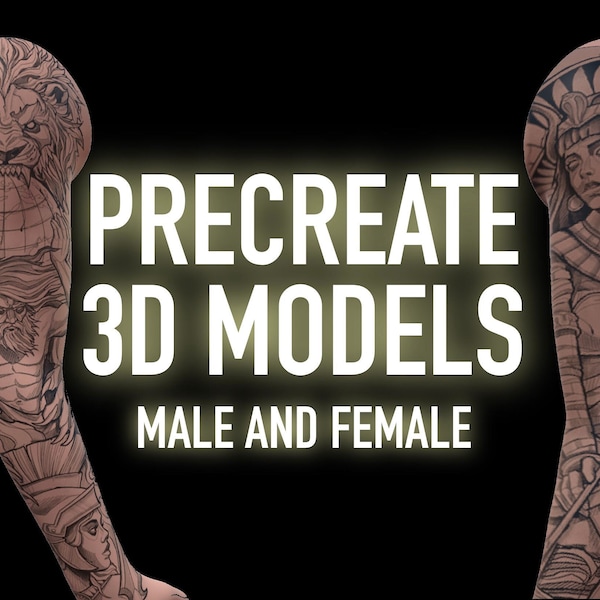 Procreate 3D Models -  Male, Female, Woman, Man, Arm, Leg, Torso, Human Body, Tattoo Artist