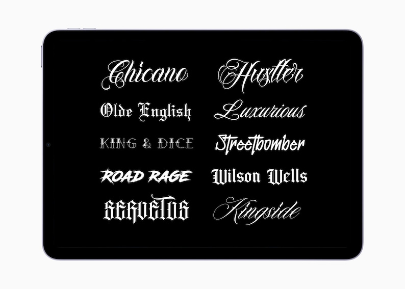 10 Procreate Font Bundle for Tattoo Artists image 1