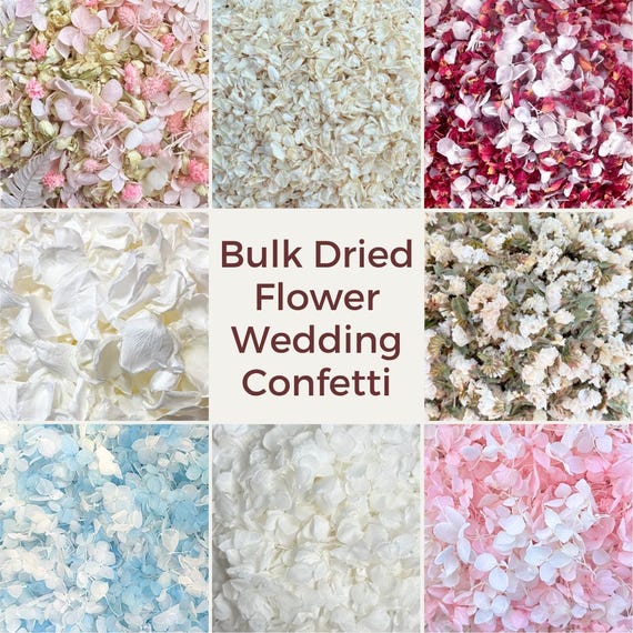 Bulk Dried Flower Wedding Confetti - Biodegradable Confetti - Dried Flower Confetti - Real Natural Confetti - Wedding Table and Aisle Decor