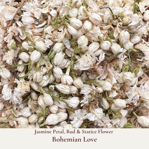 Bohemian Love confetti is made from a biodegradable all-natural blend of dried Jasmine petals and buds and statice flowers ideal for infusing your special day with a magical and fragrant atmosphere. Elevate the role of your flower girls with our dried flower confetti, perfect for adding a sprinkle of magic to the newly-weds walk down the aisle. Whether it's tossing as confetti or adorning the wedding aisle, our versatile blend of dried flower petals adds something magical to every moment.
