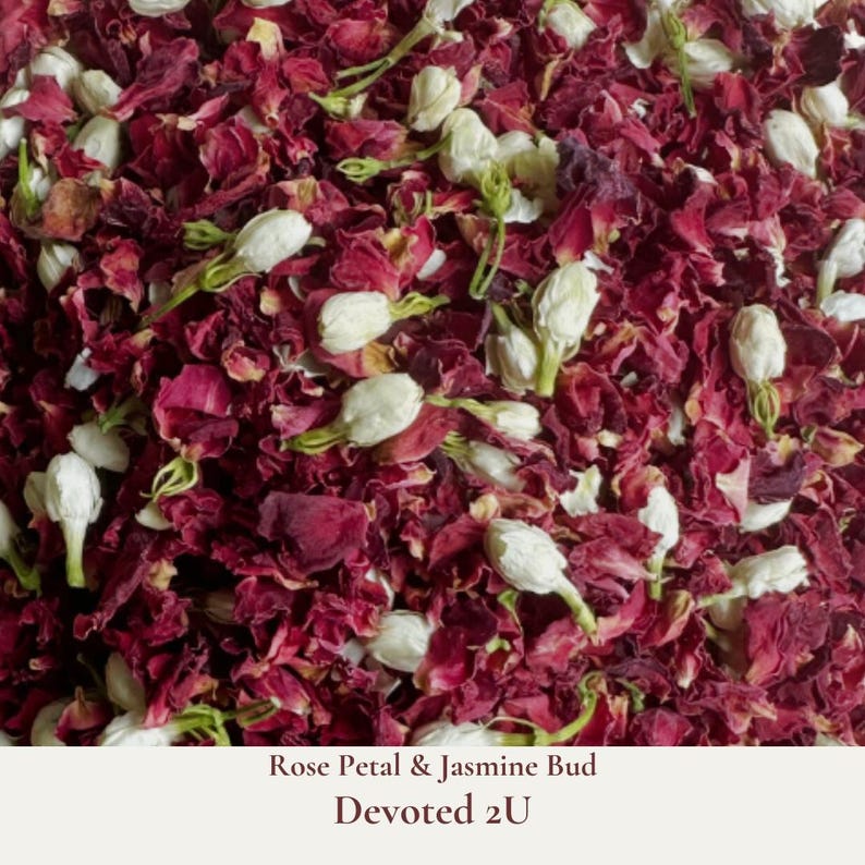 Devoted 2U is our small burgundy rose and cream jasmine bud confetti blend and is a biodegradable all-natural blend of dried flowers which is ideal for tossing during your ceremony exit or filling confetti cones for an elegant confetti shower photo shot of the Bride and Groom ceremony exit. Our bulk dried flower wedding confetti made from biodegradable eco friendly and sustainable all natural flower petals. Comes packed in re-sealable moisture proof 1 litre or 5 litre pouches.