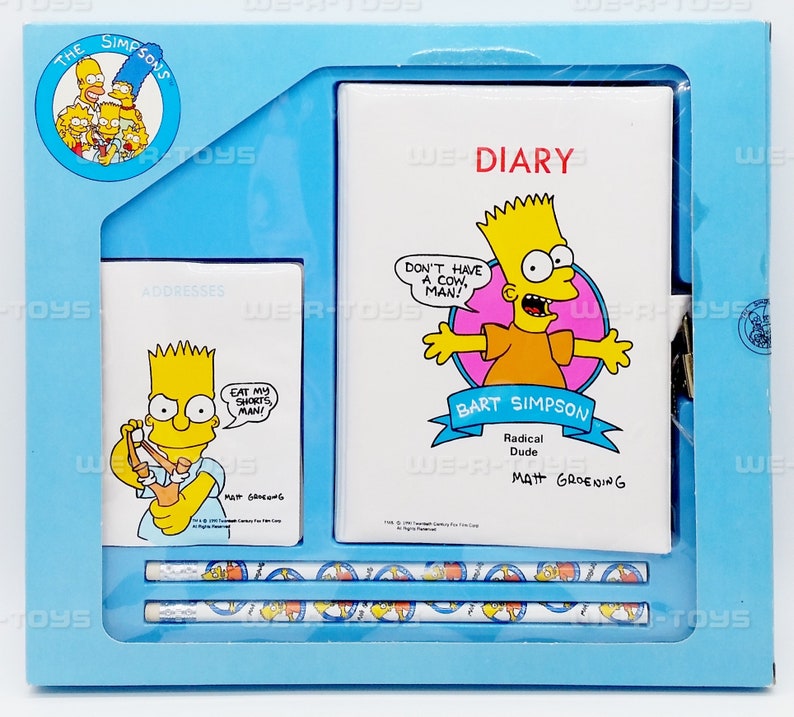 The Simpsons Bart Simpson Address Book Pencils & Diary With - Etsy