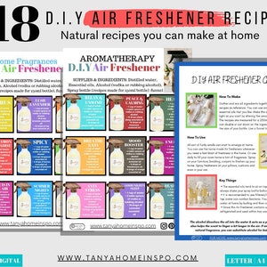 Printable Air Freshener Recipes, Essential Oils Recipes, Aromatherapy, Natural Ingredients, Homemade, Room Fragrance, Digital, PDF