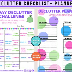DECLUTTERRING CHALLENGE, CHECKLIST, Declutter