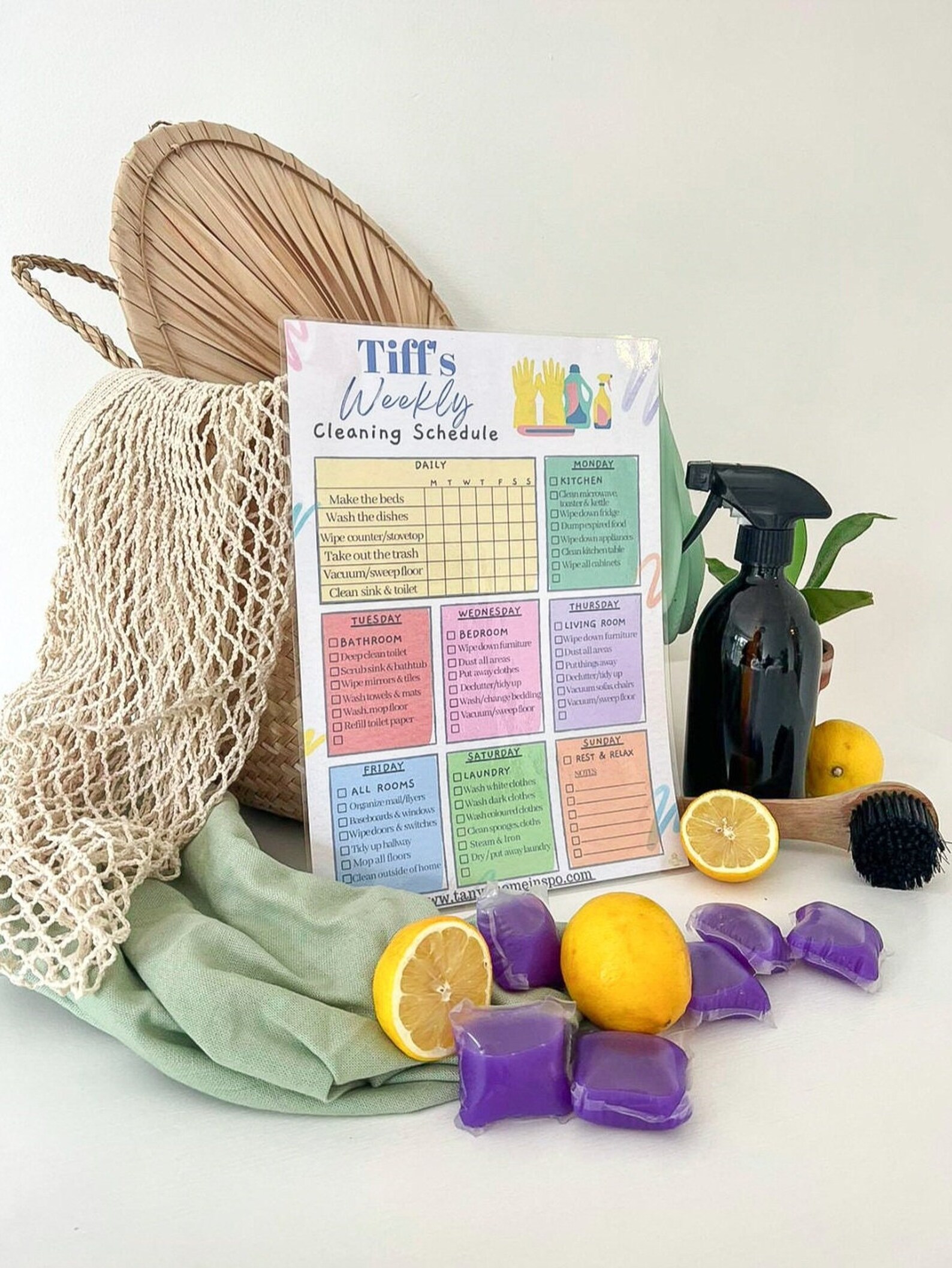 Laminated Weekly Cleaning Schedule Poster, Dry Erase White Board, Chore ...