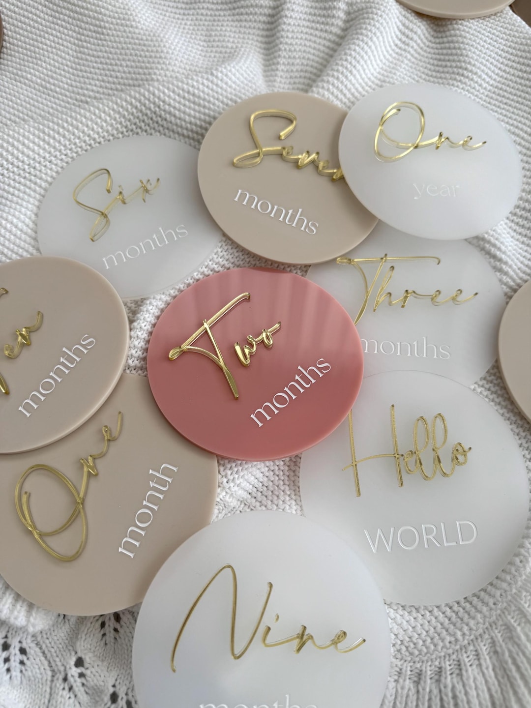 Baby Milestone Acrylic Discs: Neutral Photo Prop Keepsake - Etsy