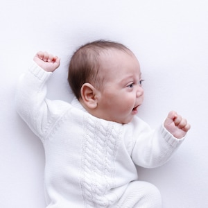 Baby Knitted Heirloom Romper - My first Outfit - Photoshoot or Photography Prop