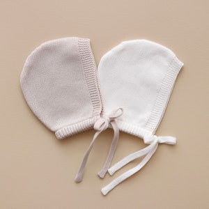 Knitted Baby Bonnet, Newborn Baby Announcement Outfit, Heirloom Knit Clothing, Baby Boy, Baby Girl,  Knitwear
