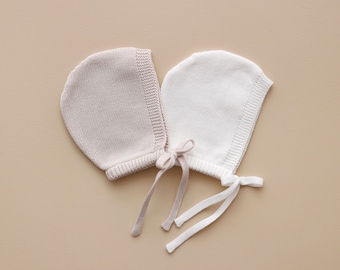 Knitted Baby Bonnet, Newborn Baby Announcement Outfit, Heirloom Knit Clothing, Baby Boy, Baby Girl,  Knitwear