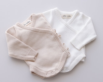 Newborn Outfit, Knitted Heirloom Baby Announcement Outfit, Knitted Baby Romper, Baby Knit