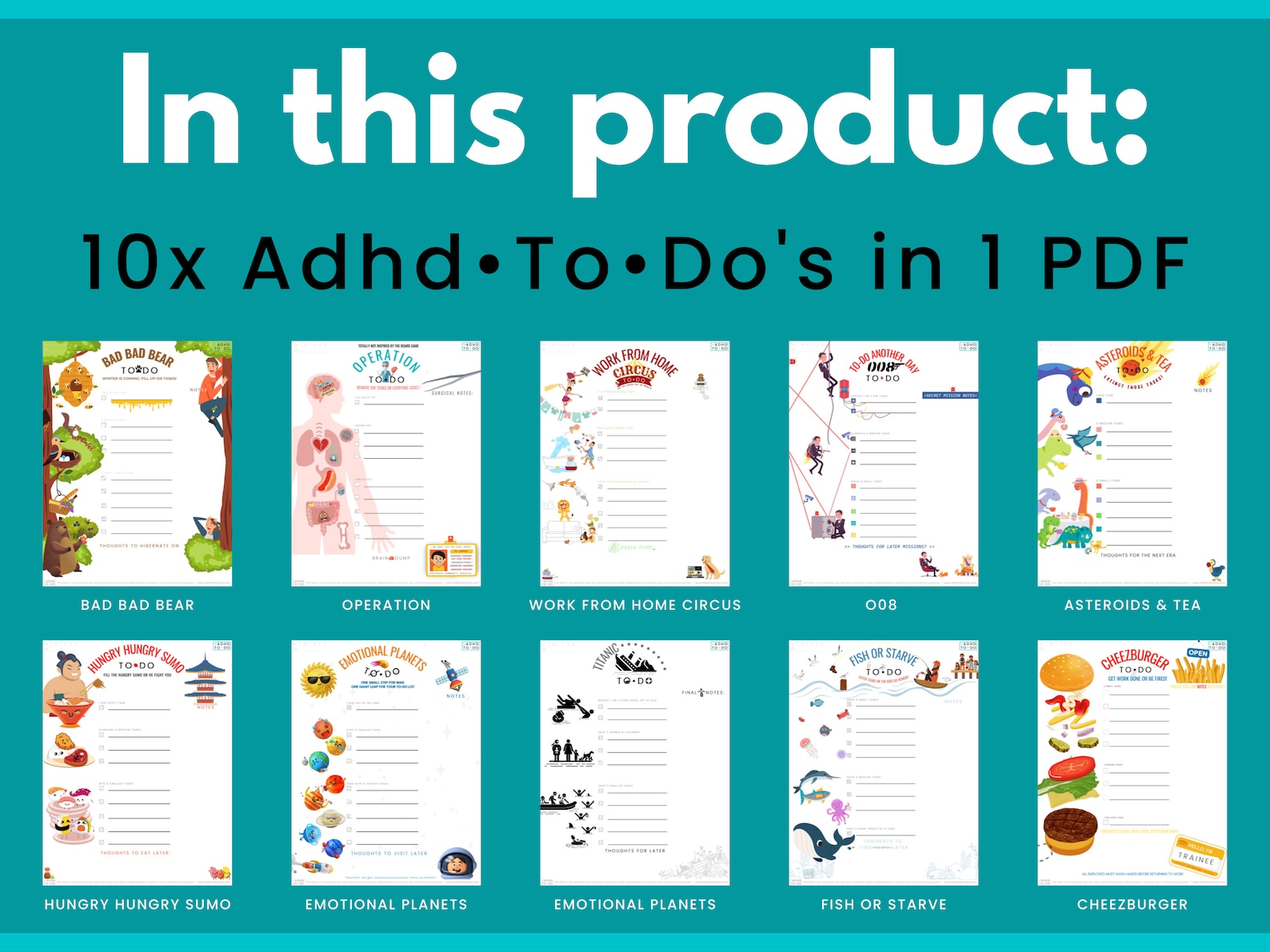 Quirky Expert-made ADHD To-do List for ADHD Teens & ADHD Adults | 10x ...