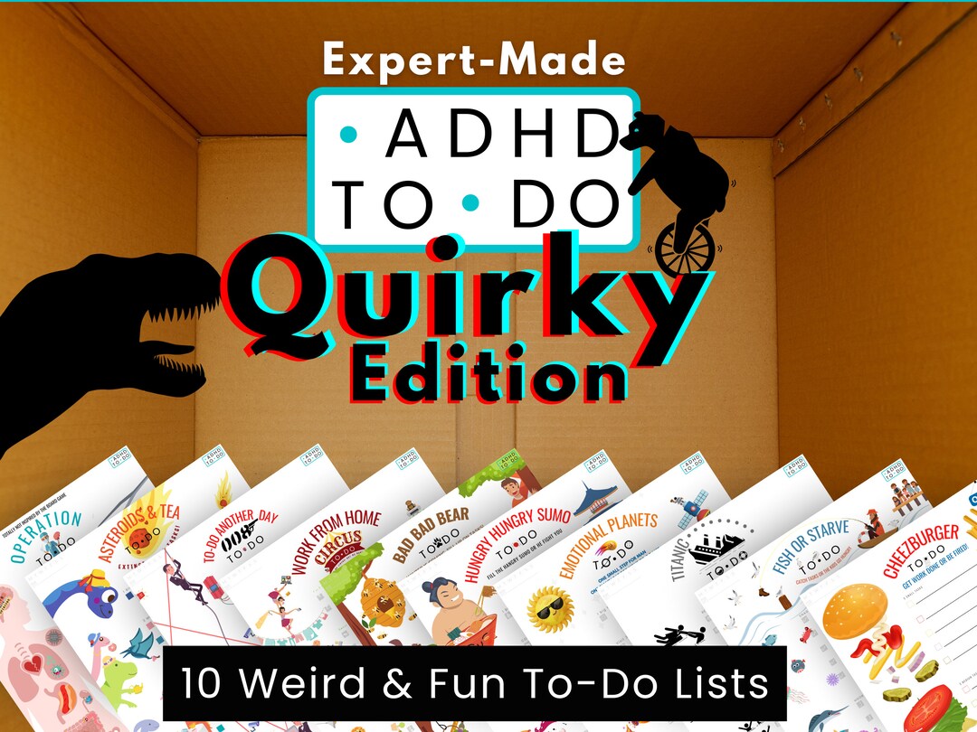 Quirky Expertmade ADHD Todo List for ADHD Teens & ADHD Adults 10x