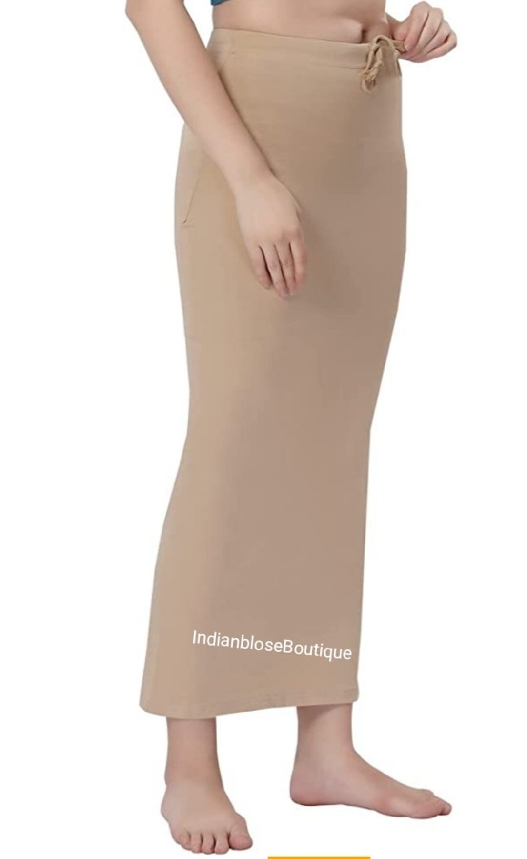 Jupon en coton fait main de créateur indien, sari lycra gainant, jupon