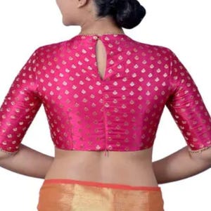 Maroon - Rangoli Pipad Chanderi Silk Blouse Piece with Ikat Border