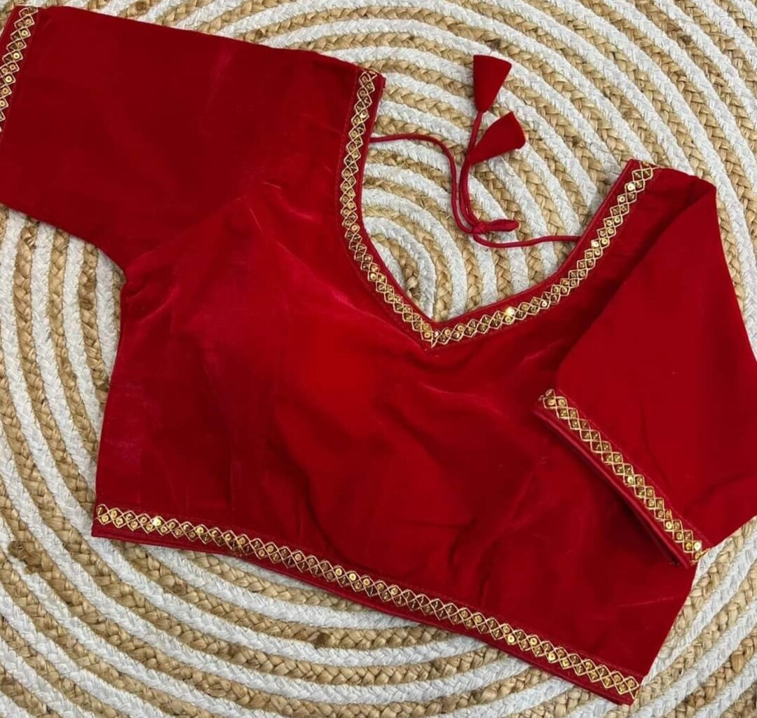 Red Ready to Wear Hand Work Blouse