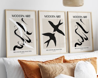 Henri Matisse Prints, Set of 3 Prints, Neutral Prints, Matisse Boho Wall Art Print, Matisse Wall Art, Boho Prints, Beige Modern Art Posters
