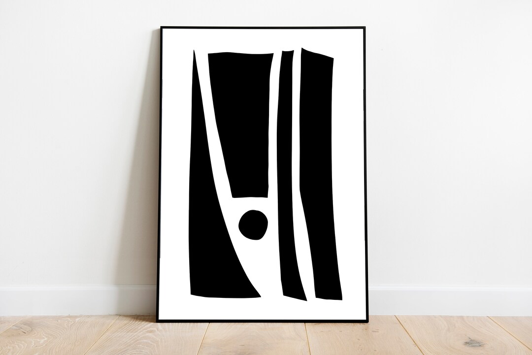Black and White Abstract Print: Minimalist Geometric Nordic Art - Etsy