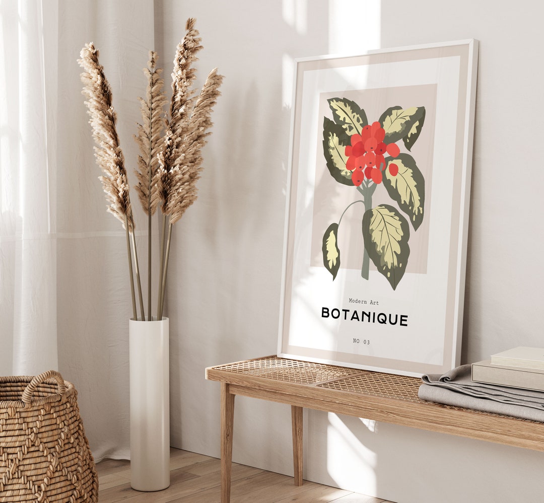 Abstract Wildflower Botanical Print: Minimalist Boho Wall Art - Etsy