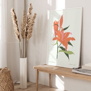 Minimalist Living Room Art, Botanical Wall Art Decor, Boho Decor, Floral Print, Boho Abstract Art, Botanical Print, Mid Century Modern Art