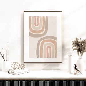 Abstract Modern Art, Mid Century Modern, Abstract Wall Art, Galerie Bohéme, Museum Poster, Neutral Art, Exhibition Poster, Beige Wall Art
