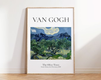 Van Gogh Abstract Exhibition Art Poster, Van Gogh Wall Art Print, Famous Art Décor, Blue, Green, Living Room Décor, Modern Pop Art