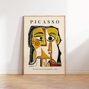 Pablo Picasso Print, Picasso Exhibition Poster, Mid Century Modern Art Print Poster, Famous Artist Print, Beige Gallery Wall Home Decor