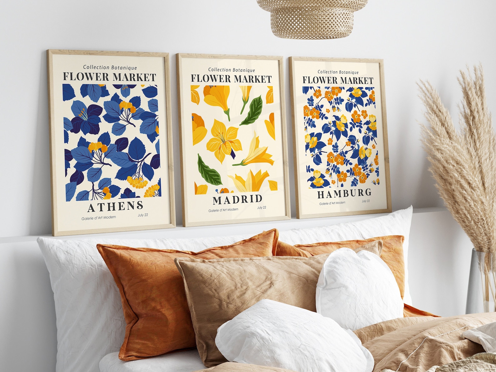 Set of 3 Matisse Flower Market Prints, Boho Flower Art, Bedroom Wall ...