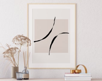 Minimalist Abstract Line Art Print: Modern Home Decor