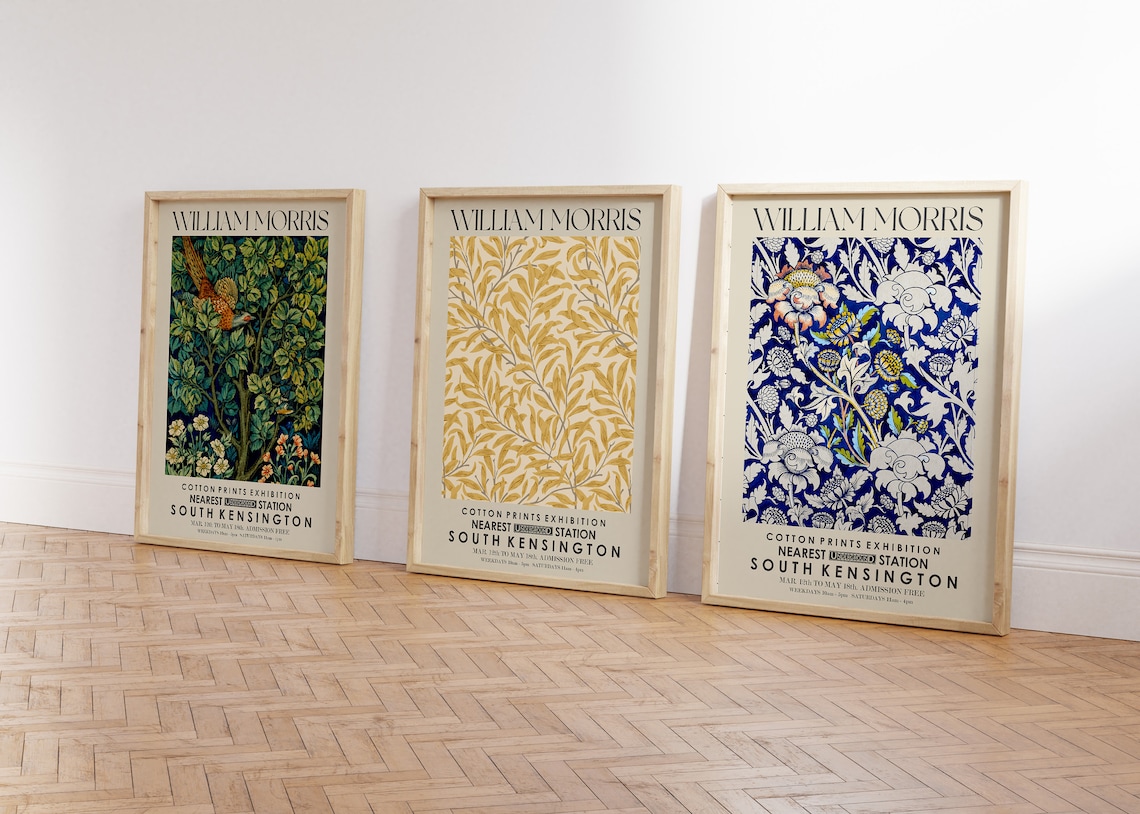William Morris Set of 3 Exhibition Prints, William Morris Art Gallery ...