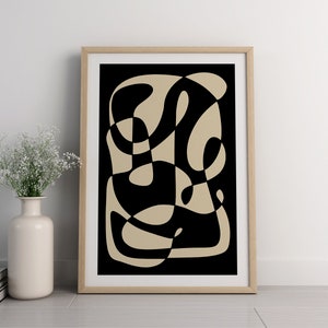 Exhibition Poster, Abstract Modern Art, Mid Century Modern, Abstract Wall Art, Galerie Bohéme,Museum Poster, Neutral Minimalist Abstract Art