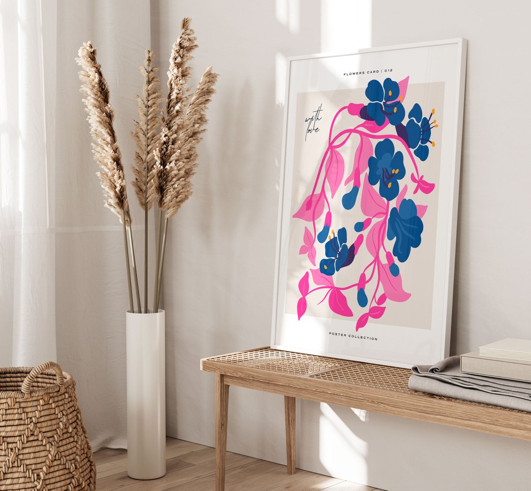 Abstract Floral Gallery Art, Boho Wall Print, Botanical Home Decor ...