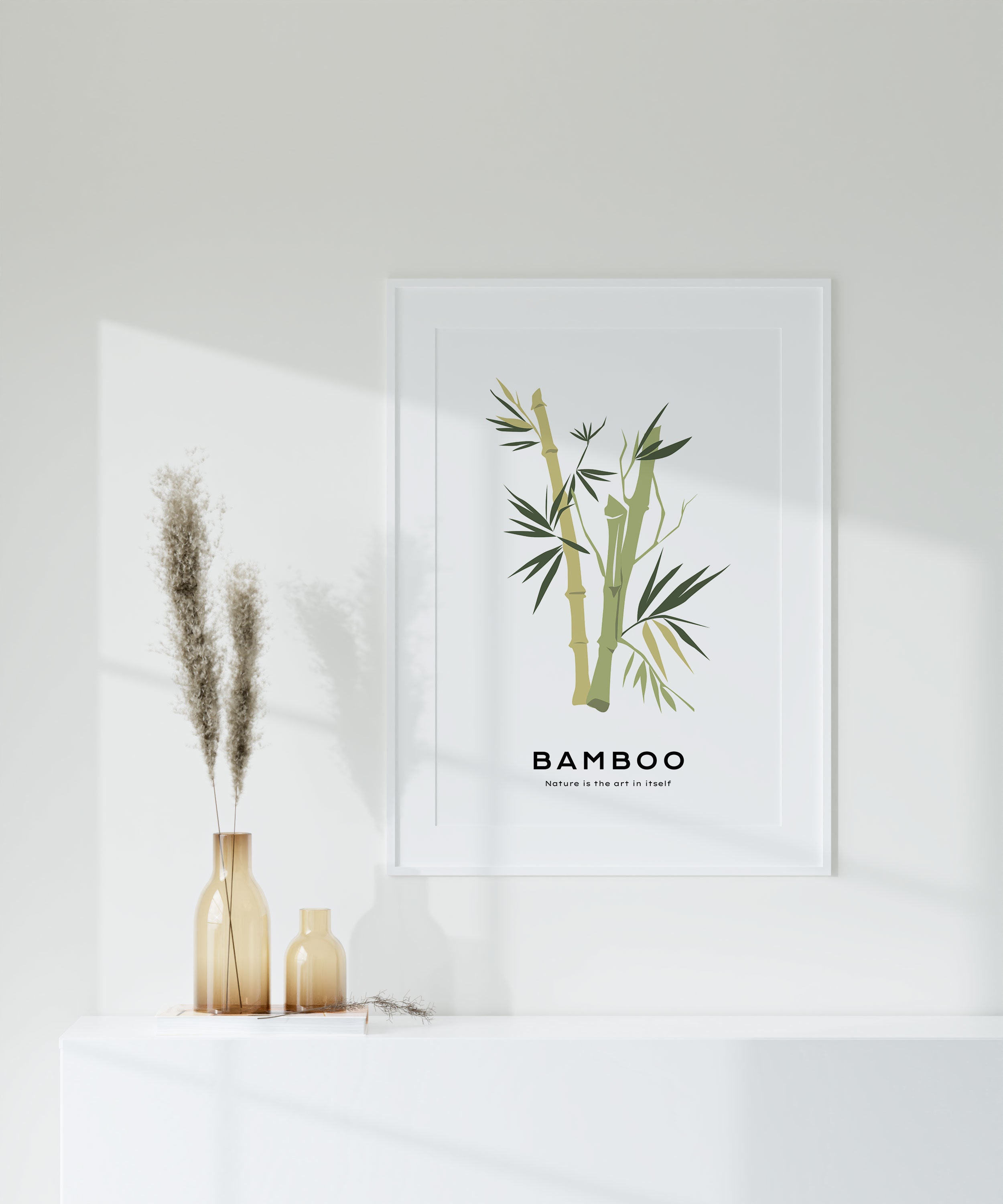 Minimalist Bamboo Art, Botanical Print, Gallery Wall Art, Bedroom Art ...