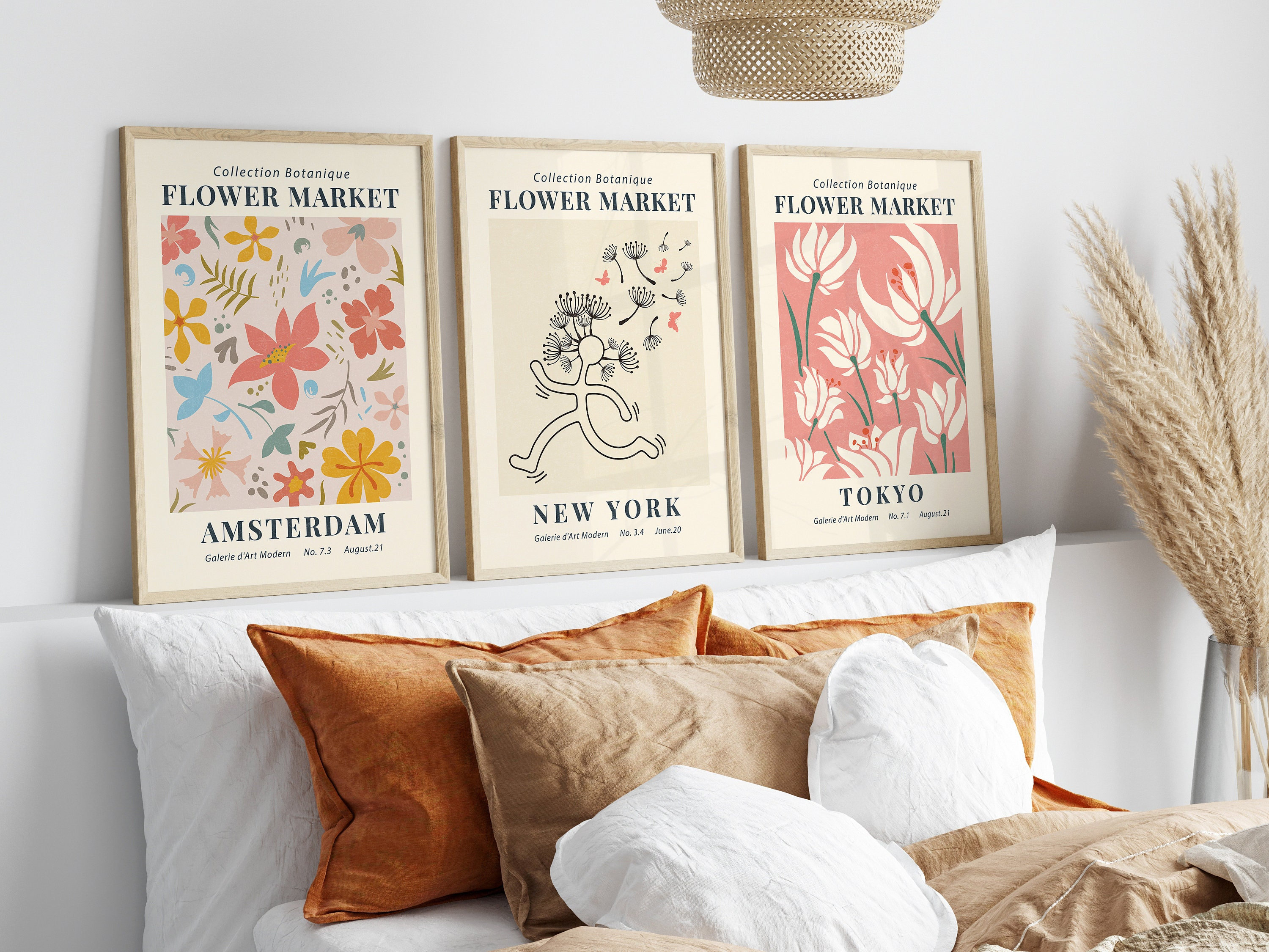 Flower Wall Art, Set of 3 Prints, Flower Nursery Decor, Botanical Print,  Teen Girls Bedroom Art, Flower Bedroom Art, Plant Art, Living Room 