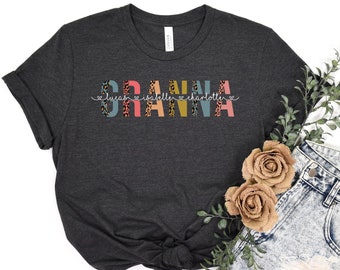 Granna Shirt, Custom Mothers Day Gift Tshirt With Kids Names, Grandma Birthday Shirt, Gift for Grandma, Funny Grandma Tee