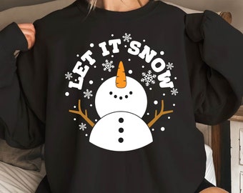 Let It Snow Shirt, Snowman Shirt, Snowflake Tshirt, Christmas Pajamas, Christmas Family Matching Shirt, Christmas Shirt For Teacher Nurse
