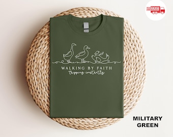 Walking by Faith Tripping Constantly Shirt, Minimalist Goose Christian Shirt, Religious Gifts