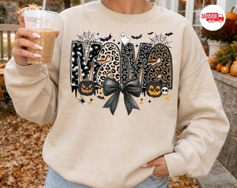 Coquette Spooky Mama Sweatshirt, Halloween Mom Sweater, Halloween Gifts For Moms