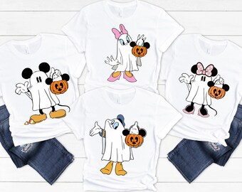 Ghost Disney Characters TShirts, Disneyland Halloween Sweatshirt, Funny Halloween Matching Hoodies, Spooky Season Clothes, Halloween Gifts