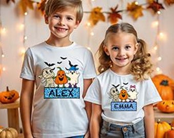 Custom Name Halloween Shirts for Kids, Personalized Halloween Kids Sweatshirt, Customized Kids Gifts For Halloween, Family Matching Shirts