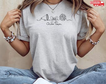 Coquette Cheer Team TShirt, Minimalist Game Day Shirt, Cheerleader Gifts,