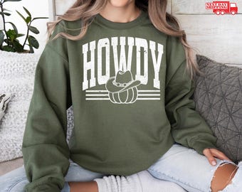 Howdy Sweatshirt, Cowgirl Hoodie, Western Pumpkin Sweater, Country Halloween TShirt