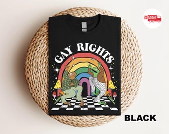 Gay Rights TShirt, Rainbow Funny Frogs Shirt, Pride Month Apparel, Equality Clothes