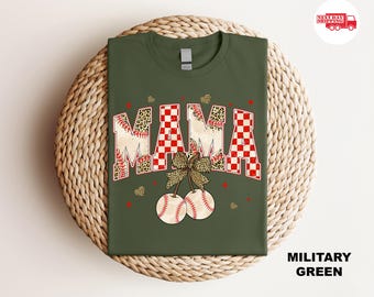 Baseball Mama TShirt, Leopard Cherry Baseball Mom Shirt, Game Day Sweatshirt